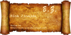 Bink Zinajda névjegykártya